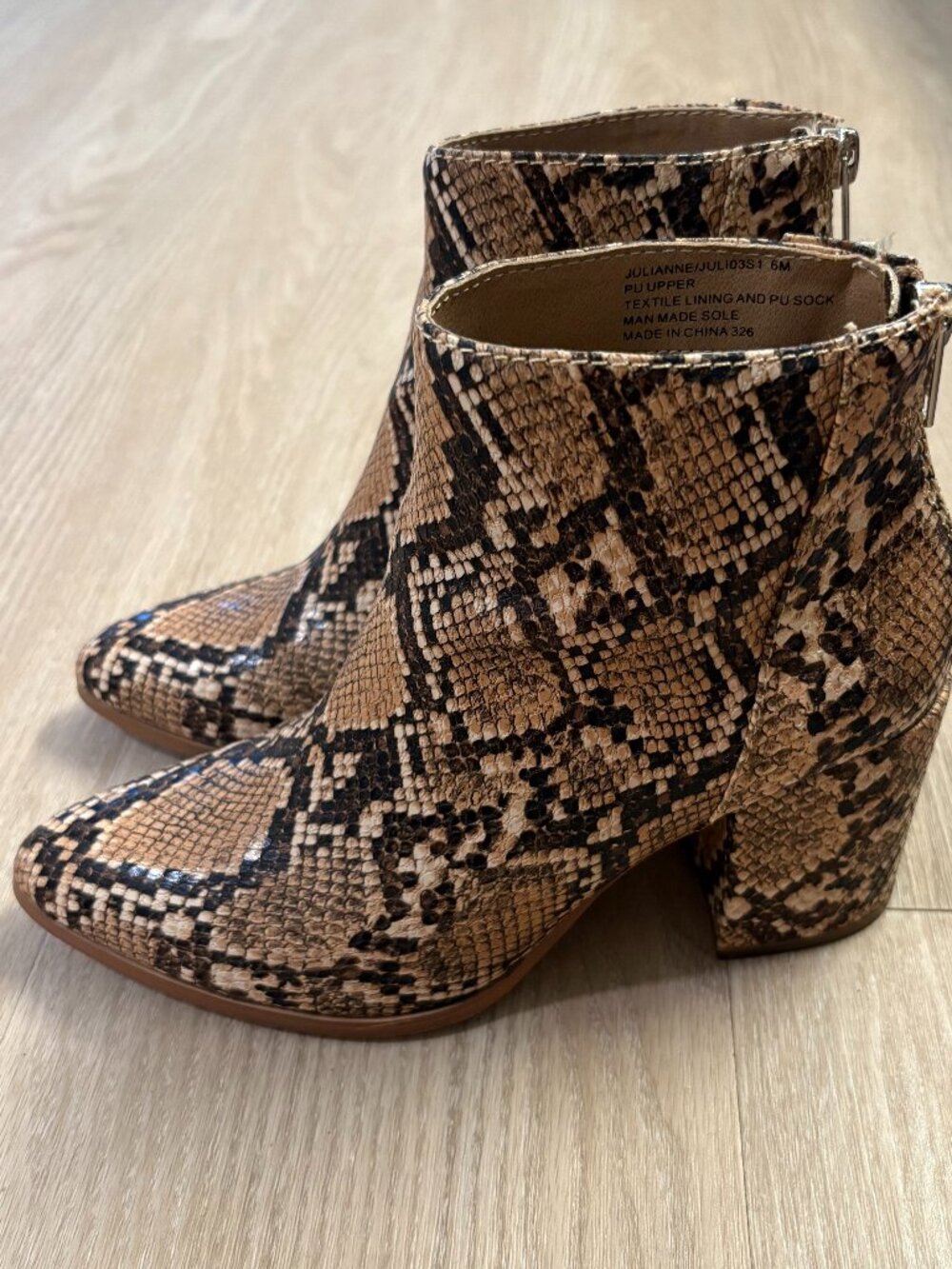 Madden Girl Julianne Snake Print Ankle Booties